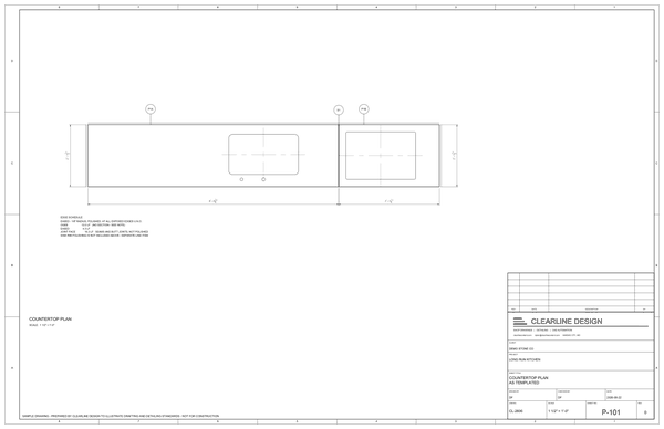 Generated quantities sample set, sheet P-101: plan with edge schedule by profile